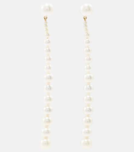 Piazza 18kt gold drop earrings with freshwater pearls - Sophie Bille Brahe - Modalova