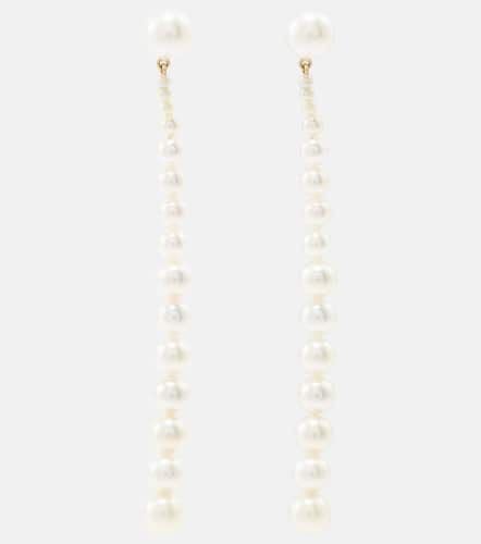 Piazza 18kt gold drop earrings with freshwater pearls - Sophie Bille Brahe - Modalova