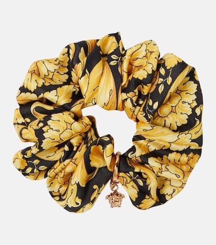 Barocco embellished satin scrunchie - Versace - Modalova