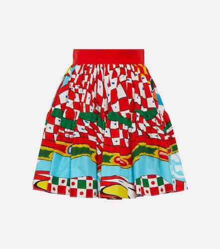 Minifalda en popelín de algodón estampada - Dolce&Gabbana - Modalova