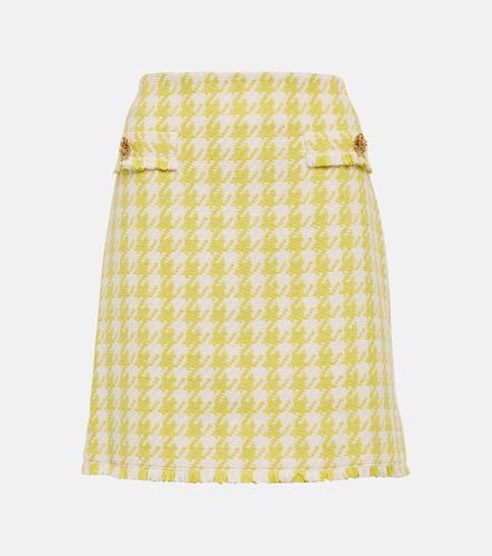 Houndstooth cotton-blend miniskirt - Oscar de la Renta - Modalova