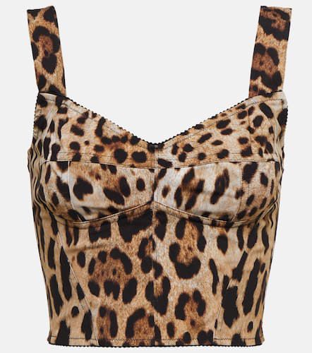 X Kim - Bralette con stampa leopardata - Dolce&Gabbana - Modalova