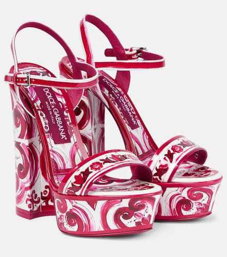 Printed leather platform sandals - Dolce&Gabbana - Modalova