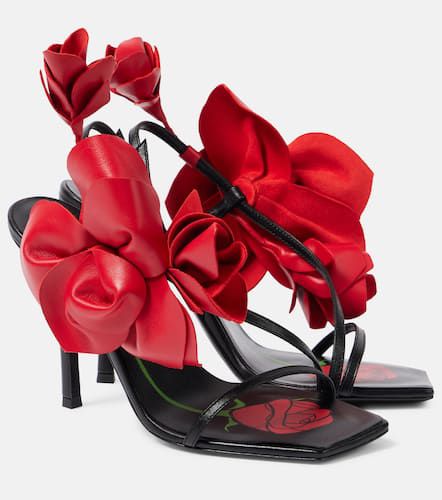 Sandalias de piel con aplique floral - Magda Butrym - Modalova