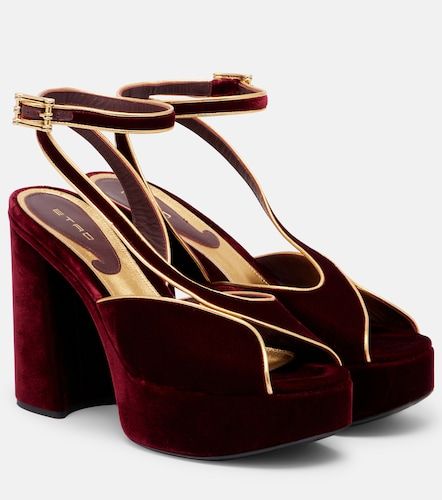 Etro 120 velvet platform sandals - Etro - Modalova