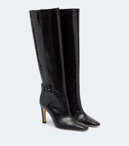 Raven croc-effect leather knee-high boots - Malone Souliers - Modalova