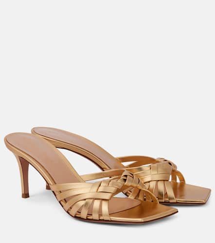 Woven metallic leather mules - Gianvito Rossi - Modalova