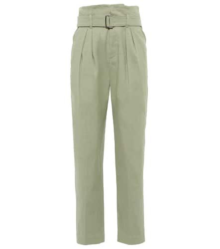 High-rise linen-blend paperbag pants - Brunello Cucinelli - Modalova