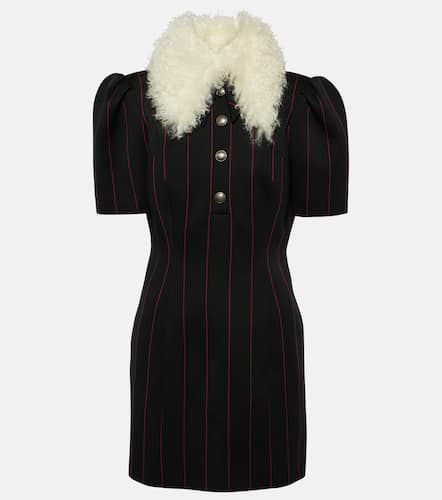 Pinstripe collared wool-blend minidress - Alessandra Rich - Modalova