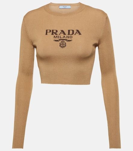 Prada Top de seda con logo - Prada - Modalova