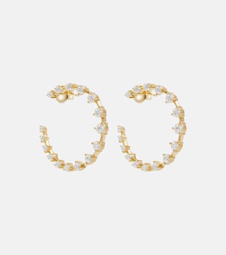 Crescent 18kt hoop earrings with diamonds - Jade Trau - Modalova