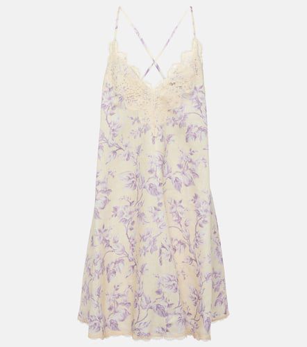 Halliday lace-trimmed floral linen slip dress - Zimmermann - Modalova