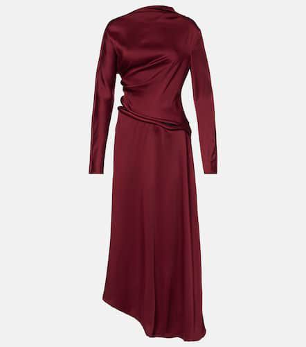 Cutout draped crÃªpe satin midi dress - Victoria Beckham - Modalova