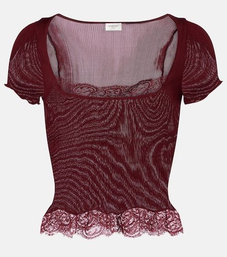 Top de satén de seda festoneado - Saint Laurent - Modalova