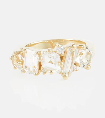 Nadima Glimmer 14kt gold ring with diamonds and topaz - Suzanne Kalan - Modalova