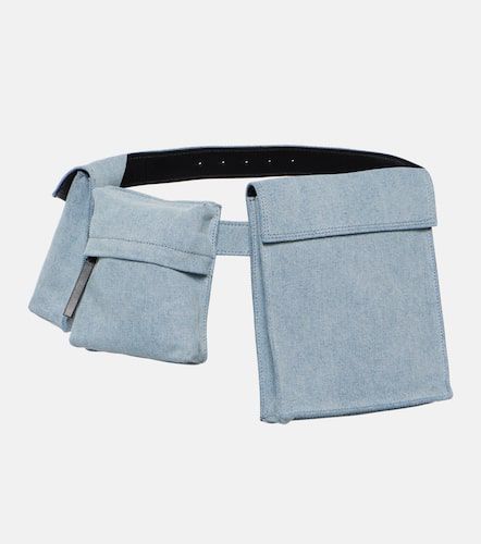 Leather-trimmed denim belt bag - The Attico - Modalova
