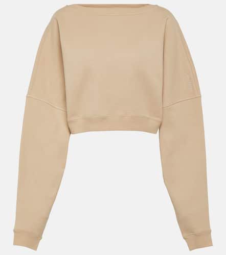 Cropped cotton fleece sweatshirt - Saint Laurent - Modalova