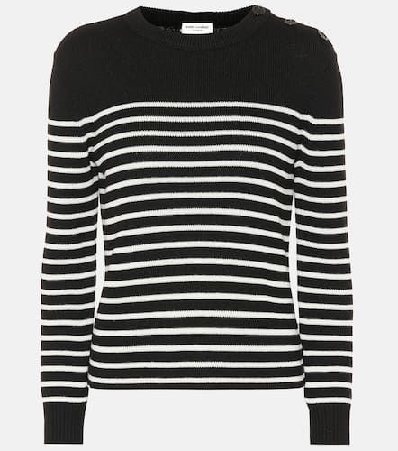 Striped cotton and wool sweater - Saint Laurent - Modalova