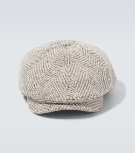 Gorra newsboy de lana virgen espigada - Brunello Cucinelli - Modalova