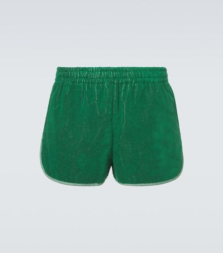 Shorts de rizo de algodón con logo - Versace - Modalova