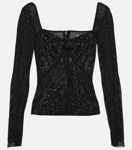 Crystal-embellished mesh top - Self-Portrait - Modalova