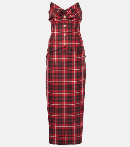 Tartan wool midi dress - Alessandra Rich - Modalova