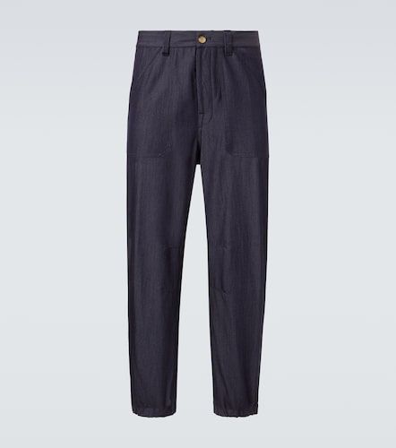 Wool-blend twill straight pants - Brunello Cucinelli - Modalova