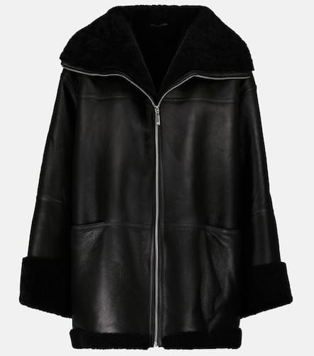Shearling-lined leather jacket - Toteme - Modalova