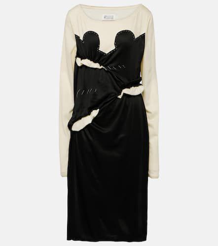 Spliced gathered jersey midi dress - Maison Margiela - Modalova