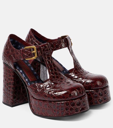 Croc-effect leather Mary Jane pumps - Etro - Modalova