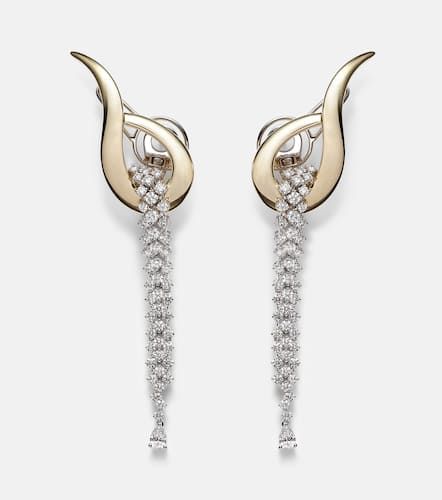 Golden Strada 18kt white and yellow drop earrings with diamonds - Yeprem - Modalova