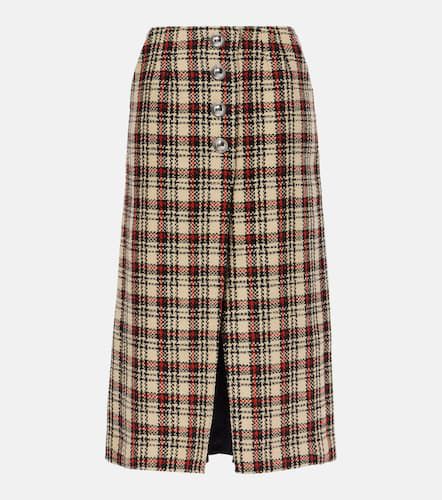 Plaid wool and cotton midi skirt - Rabanne - Modalova