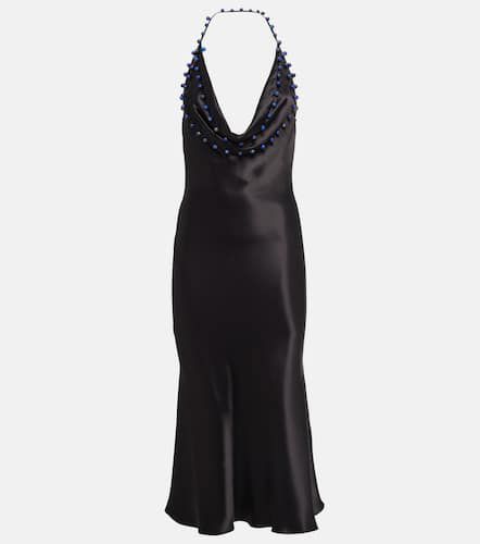 Beaded satin midi dress - Bottega Veneta - Modalova