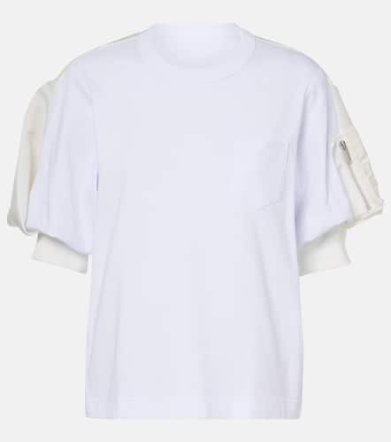 T-shirt en jersey de coton et sergé - Sacai - Modalova