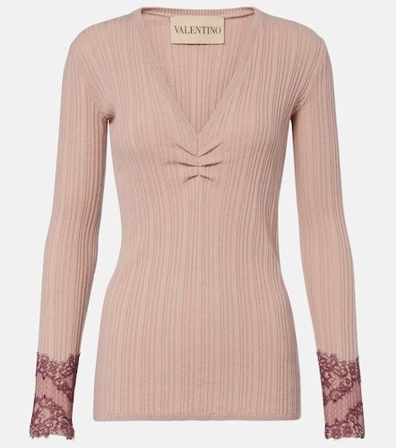Pullover in cashmere con pizzo - Valentino - Modalova
