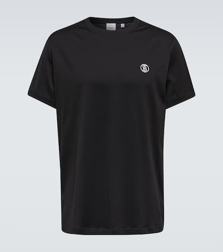 T-shirt in cotone con logo ricamato - Burberry - Modalova