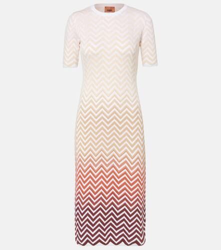 Vestido midi de mezcla de algodón en zigzag - Missoni - Modalova