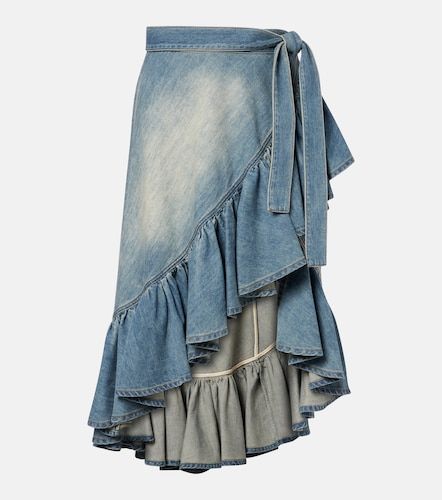 Alaïa Gonna a portafoglio di jeans con volant - Alaia - Modalova