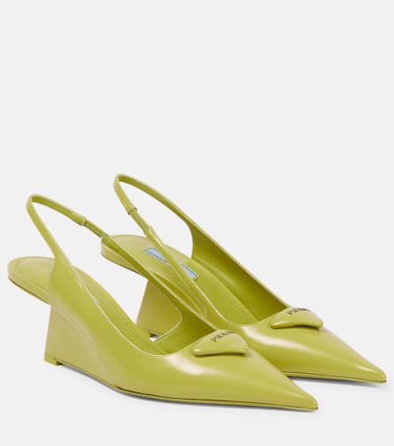 Prada Logo slingback leather pumps - Prada - Modalova