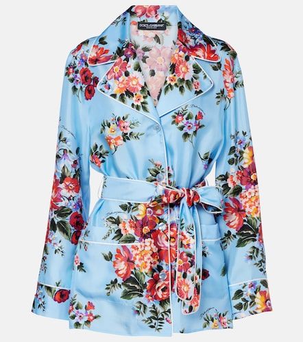 Floral belted silk blouse - Dolce&Gabbana - Modalova