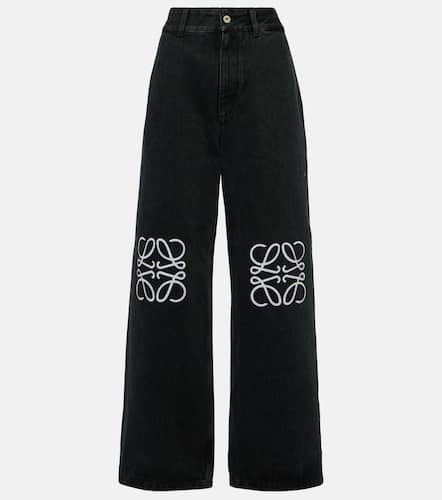 Jeans anchos de tiro alto con anagrama - Loewe - Modalova
