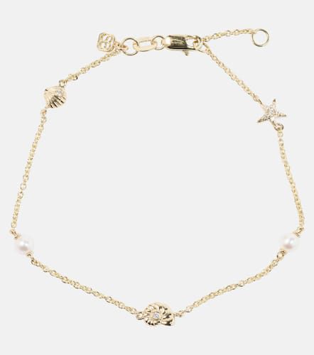 Shells 14kt chain bracelet with diamonds and freshwater pearls - Sydney Evan - Modalova