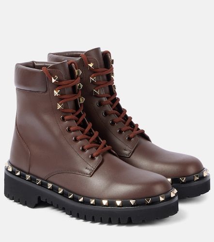 Botas de combate Rockstud de piel - Valentino Garavani - Modalova