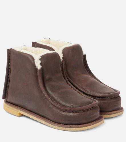 Ankle Boots aus Leder mit Shearling - JW Anderson - Modalova