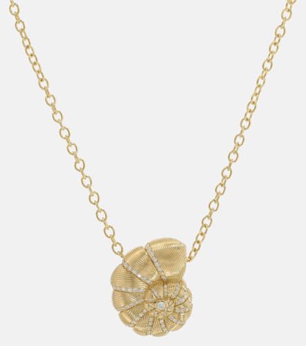 Halskette Fluted Nautilus Shell aus 14kt Gelbgold mit Diamanten - Sydney Evan - Modalova