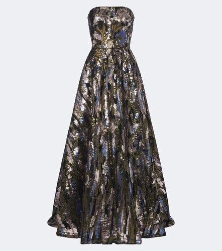 Abito lungo bustier in misto seta - Elie Saab - Modalova