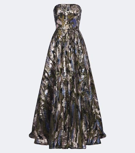Embellished silk-blend bustier gown - Elie Saab - Modalova
