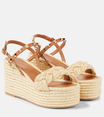 Espadrille-Sandalen Rockstud mit Leder - Valentino Garavani - Modalova