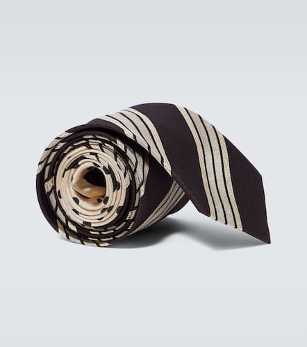 Polka-dot and striped silk tie - Dries Van Noten - Modalova