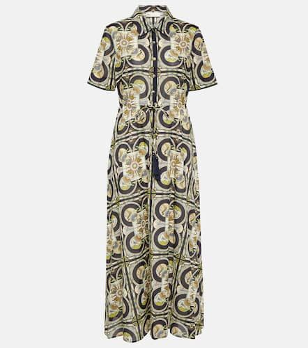 Vestido camisero midi de algodón estampado - Tory Burch - Modalova